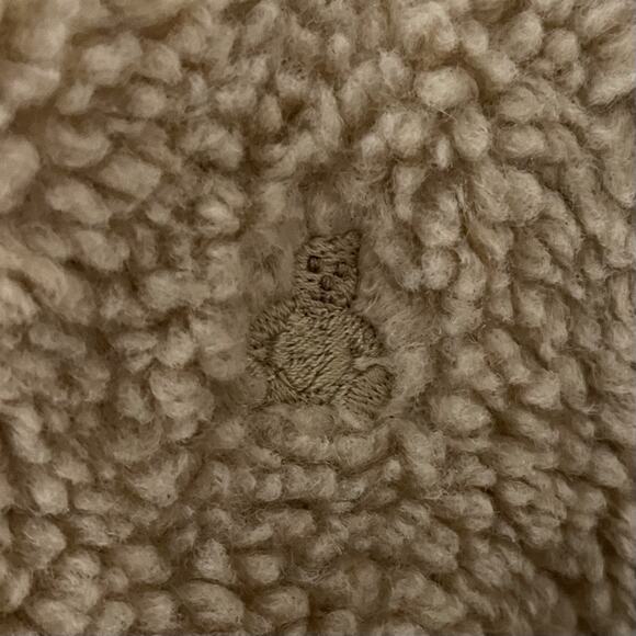 Baby Gap Teddy Sherpa One Piece 6 To 12 Mo Brown Bear Ear Appliqué Hood Cozy - Picture 9 of 11